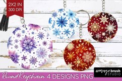 Snowflakes Keychain PNG - Christmas Keychain Sublimation Product Image 1