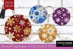 Snowflakes Keychain PNG - Christmas Keychain Sublimation Product Image 1
