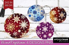Snowflakes Keychain PNG - Christmas Keychain Sublimation Product Image 1