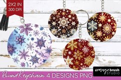 Snowflakes Keychain PNG - Christmas Keychain Sublimation Product Image 1
