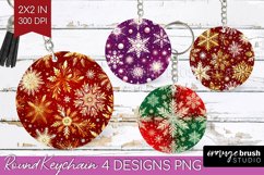 Snowflakes Keychain PNG - Christmas Keychain Sublimation Product Image 1