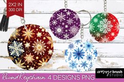 Snowflakes Keychain PNG - Christmas Keychain Sublimation Product Image 1