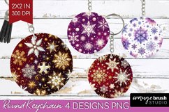 Snowflakes Keychain PNG - Christmas Keychain Sublimation Product Image 1