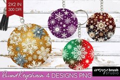 Snowflakes Keychain PNG - Christmas Keychain Sublimation Product Image 1