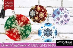 Snowflakes Keychain PNG - Christmas Keychain Sublimation Product Image 1