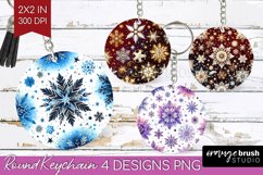 Snowflakes Keychain PNG - Christmas Keychain Sublimation Product Image 1