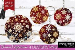 Snowflakes Keychain PNG - Christmas Keychain Sublimation Product Image 1