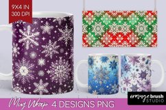 Snowflakes Mug Wrap - Christmas Mug PNG Sublimation Product Image 1