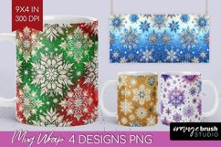 Snowflakes Mug Wrap - Christmas Mug PNG Sublimation Product Image 1