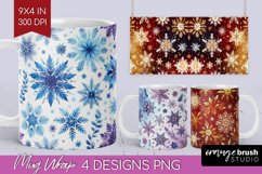 Snowflakes Mug Wrap - Christmas Mug PNG Sublimation Product Image 1