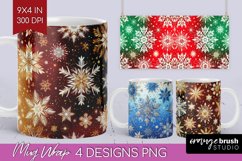 Snowflakes Mug Wrap - Christmas Mug PNG Sublimation Product Image 1