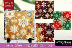 Snowflakes Slate PNG - Christmas Square Slate Sublimation Product Image 1