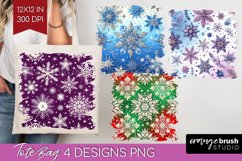 Snowflakes Tote Bag - Christmas Tote Bag PNG Sublimation Product Image 1