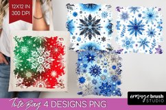 Snowflakes Tote Bag - Christmas Tote Bag PNG Sublimation Product Image 1