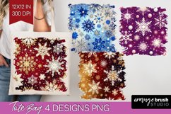 Snowflakes Tote Bag - Christmas Tote Bag PNG Sublimation Product Image 1