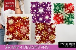 Snowflakes Tote Bag - Christmas Tote Bag PNG Sublimation Product Image 1