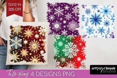 Snowflakes Tote Bag - Christmas Tote Bag PNG Sublimation Product Image 1