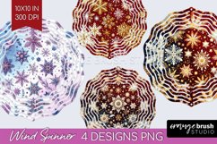 Snowflakes Wind Spinner Sublimation PNG - Christmas Round Product Image 1