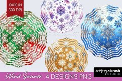 Snowflakes Wind Spinner Sublimation PNG - Christmas Round Product Image 1
