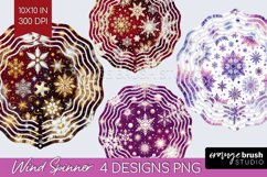 Snowflakes Wind Spinner Sublimation PNG - Christmas Round Product Image 1