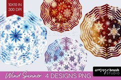 Snowflakes Wind Spinner Sublimation PNG - Christmas Round Product Image 1