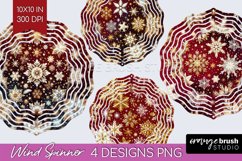 Snowflakes Wind Spinner Sublimation PNG - Christmas Round Product Image 1