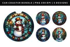 Snowman Keychain And Car Coaster Sublimation Bundle Product Image 2