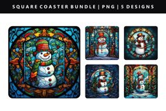 Snowman Square Coaster Design | Square Coaster PNG Product Image 3