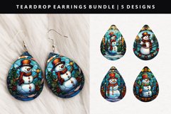Snowman Teardrop Earring Sublimation PNG Bundle Product Image 2