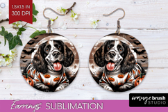 Spaniel Dog Round Earrings Halloween PNG Sublimation Product Image 1