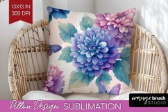 Spring Blossom Pillow Sublimation - Flowers Pillow Cover PNG Product Image 1