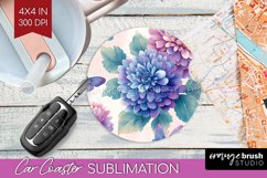 Spring Blossom Car Coaster - Flowers Coaster PNG Sublimation Product Image 1