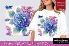 Spring Blossom Square Tshirt Background - Flowers PNG Product Image 1
