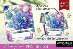 Happy Birthday Money Card PNG - Flowers Money Card Holder Product Image 1