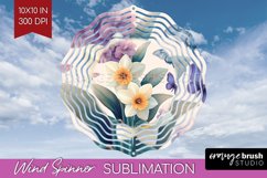 Spring Blossom Wind Spinner Sublimation PNG - Flowers Round Product Image 1