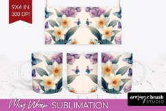 Spring Blossom Mug Wrap - Flowers Mug PNG Sublimation Product Image 1