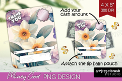 Thank You Money Card PNG - Flowers Money Card Holder Product Image 1