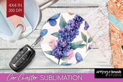Spring Blossom Car Coaster - Flowers Coaster PNG Sublimation Product Image 1