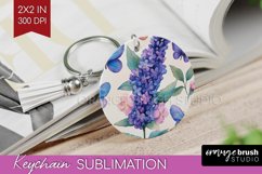 Spring Blossom Keychain PNG - Flowers Keychain Sublimation Product Image 1
