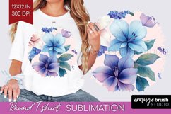Spring Blossom Round Tshirt Background - Flowers PNG Product Image 1