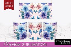 Spring Blossom Mug Wrap - Flowers Mug PNG Sublimation Product Image 1