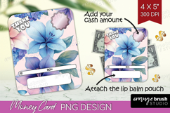 Thank You Money Card PNG - Flowers Money Card Holder Product Image 1