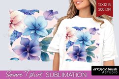 Spring Blossom Square Tshirt Background - Flowers PNG Product Image 1
