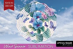 Spring Blossom Wind Spinner Sublimation PNG - Flowers Round Product Image 1