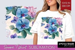 Spring Blossom Square Tshirt Background - Flowers PNG Product Image 1