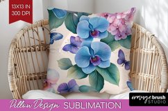Spring Blossom Pillow Sublimation - Flowers Pillow Cover PNG Product Image 1