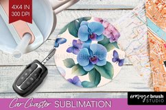 Spring Blossom Car Coaster - Flowers Coaster PNG Sublimation Product Image 1