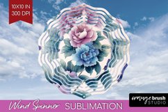 Spring Blossom Wind Spinner Sublimation PNG - Flowers Round Product Image 1