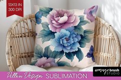 Spring Blossom Pillow Sublimation - Flowers Pillow Cover PNG Product Image 1