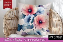 Spring Blossom Pillow Sublimation - Flowers Pillow Cover PNG Product Image 1